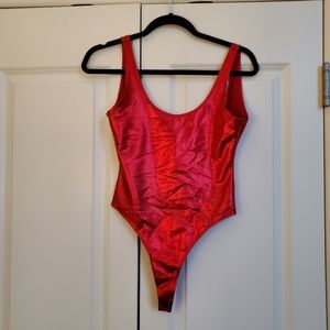 Red Shiny Bodysuit